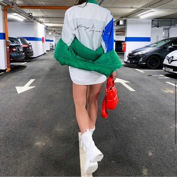 ZARA WHITE LUG SOLE LEATHER LACE UP BOOTS - Picture 4 of 15